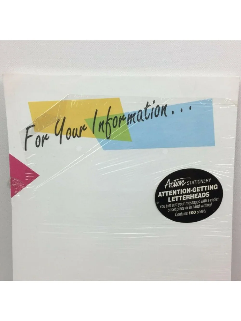 Action Attention Getting Stationery For Your Information Blank 8.5x11 69 Sheets